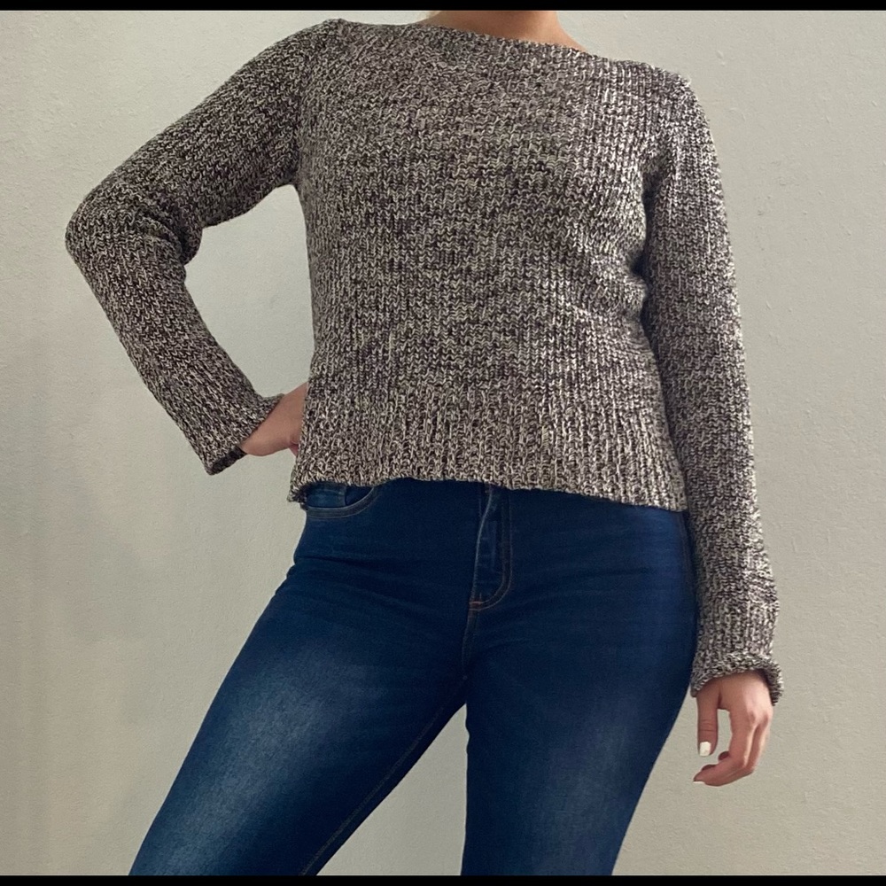 Brown and white cotton sweater Anne Klein. Size M